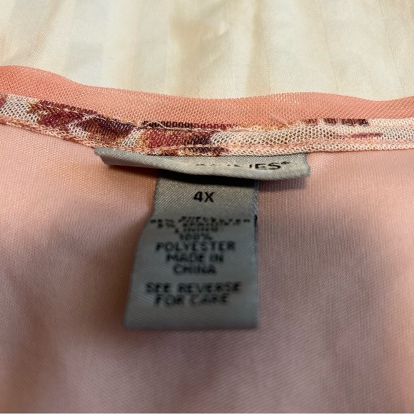 Catherines Pink and Brown Scenic Print Short Sleeve Tunic - Picture 4 of 8